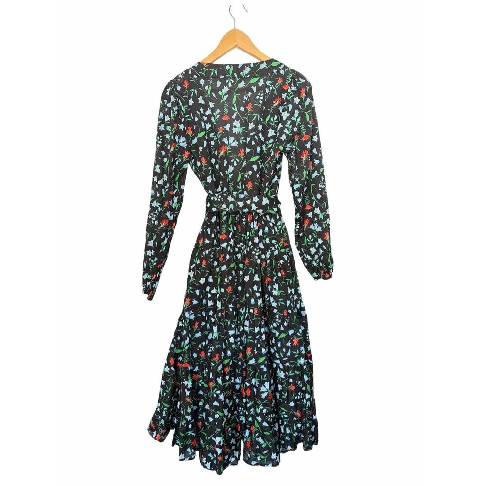 B.YELLOWTAIL Floral Cotton Wrap Midi Dress XL Indigenous Design Pockets - Picture 5 of 12